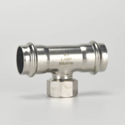 High Quality Plumbing Materials Stainless Steel Threaded 304/316 Equal Tee Pipe Fittings For Water Supply